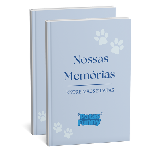 Livro Nossas Memórias Azul + Azul | Premium | Patas Funny + Brindes exclusivos